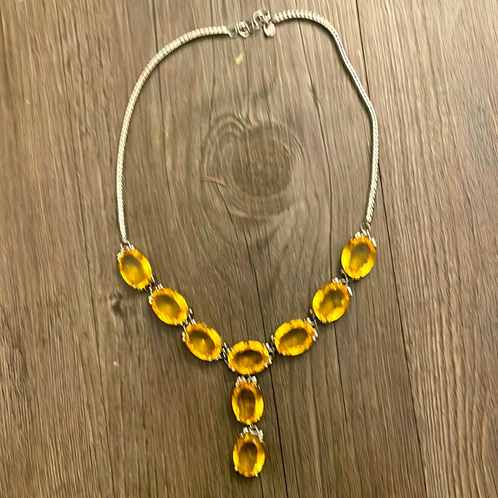 Lemon Quartz Statement Necklace